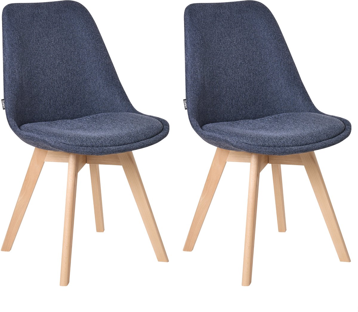 Beliani DAKOTA - Eetkamerstoel - Donkerblauw - Polyester