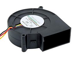 Radial Fan 12V DC Without Brush, Double Ball Bearing Fan Cooling Fan Turbo Fan Centrifugal Fan with 4 Pins, 97 x 94 x 33 mm