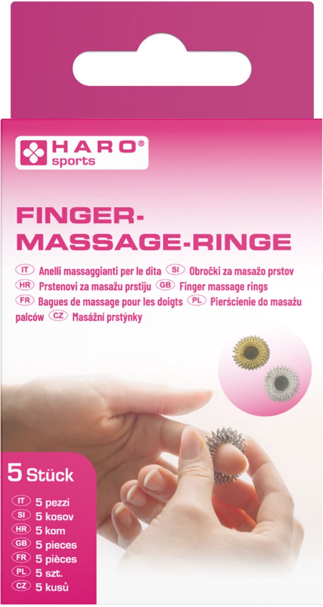 Vingermassagering set van 5, koolstofstaal