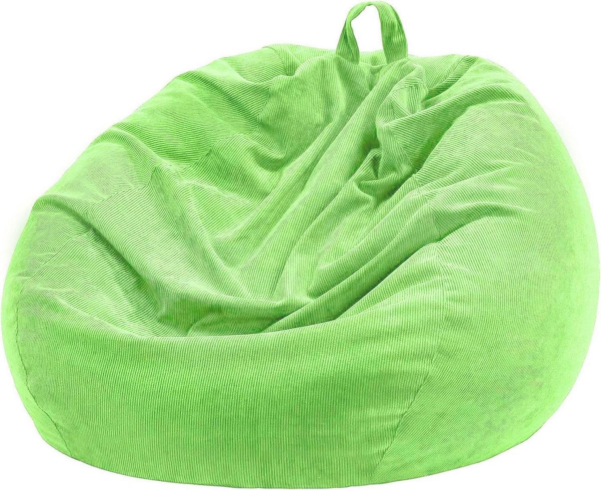 Zitzakstoelhoes zonder vulling voor volwassenen en kinderen - Wasbare opbergpoef voor knuffeldieren - Extra groot 300L - Zachte premium corduroy - Multifunctionele zitzakhoes