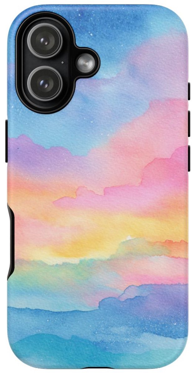 Kleurrijke Abstracte Waterverfhemel – Telefoonhoesje Geschikt voor iPhone 17