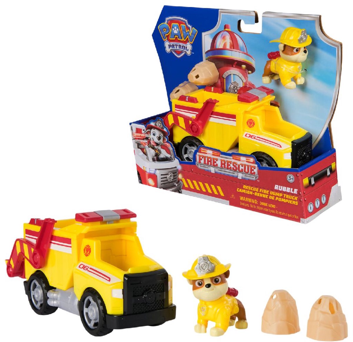 PAW Patrol - Brandweerredding - Rubble's kiepwagen - speelgoedauto met speelfiguur — afbeelding 11