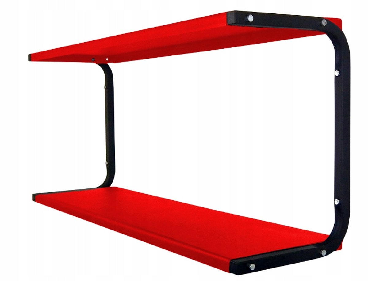 Dubbele metalen wandplank PG2CR 91 cm - Industrieel en garage