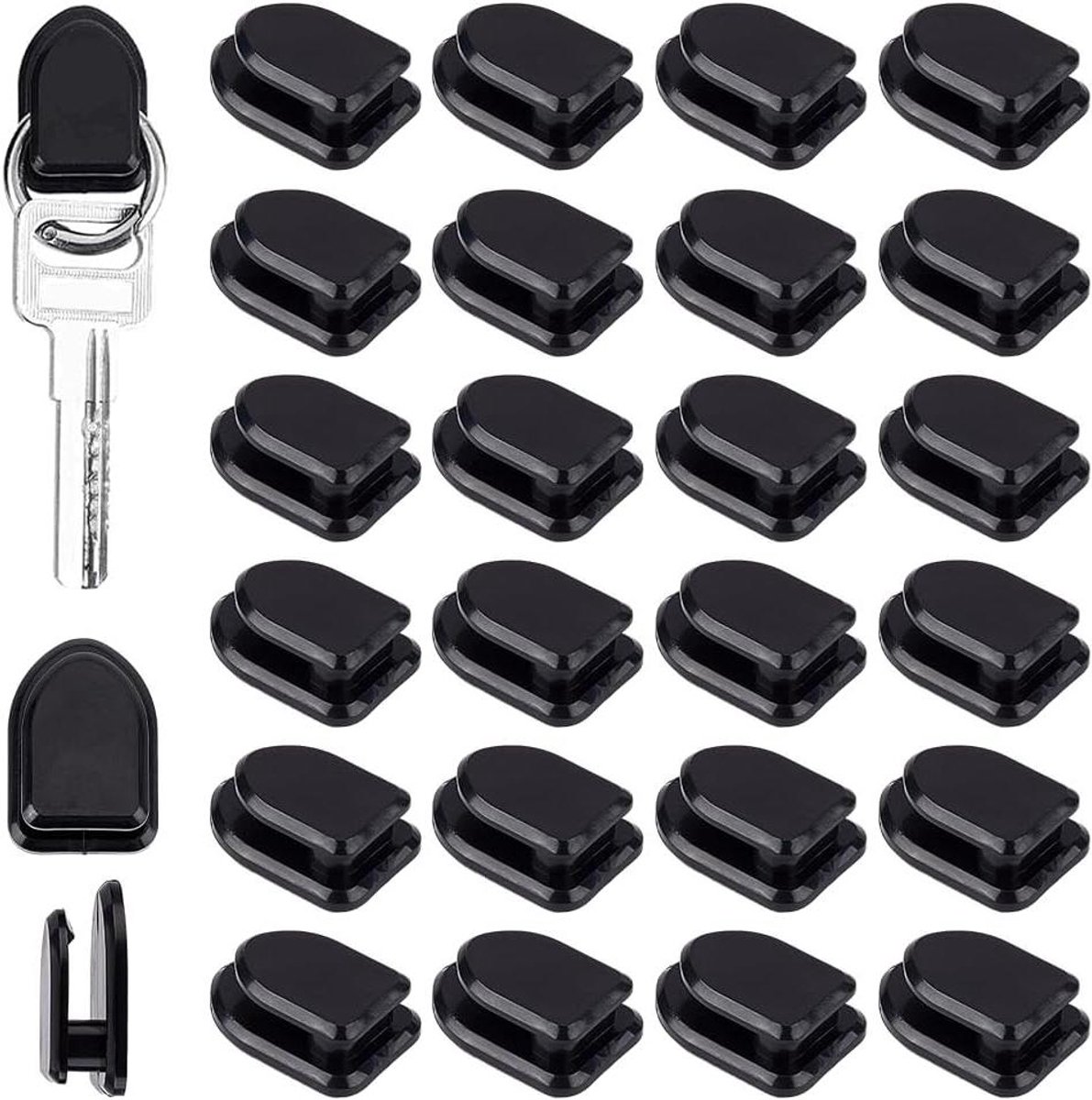 Image of 40 stuks zelfklevende zwarte haken voor auto en thuisgebruik