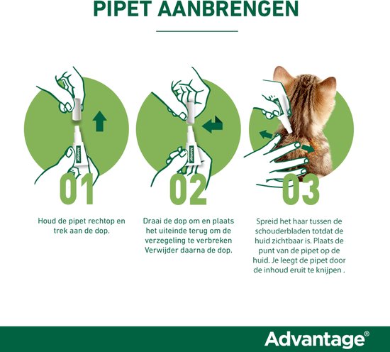 Advantage 40 Vlooiendruppels Kat tot 4 kg - 4 Pipetten