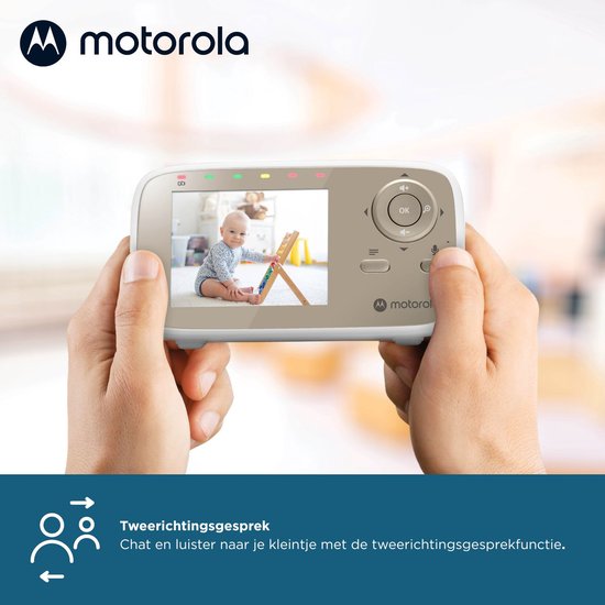 Motorola Nursery Babyfoon met Camera - Baby Monitor VM481 - Baby Camera met – 2,0‑Inch Kleurenscherm – Infrarood Nachtzicht – Digitale Zoom – LED Geluidsindicator – FHSS Connectie - 300M Bereik