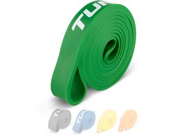 Tunturi Power Band - Weerstandsband 10 tot 35 kg – Pull up Resistance Band - Fitness Elastiek – 104 cm - Incl Trainingsapp - Groen