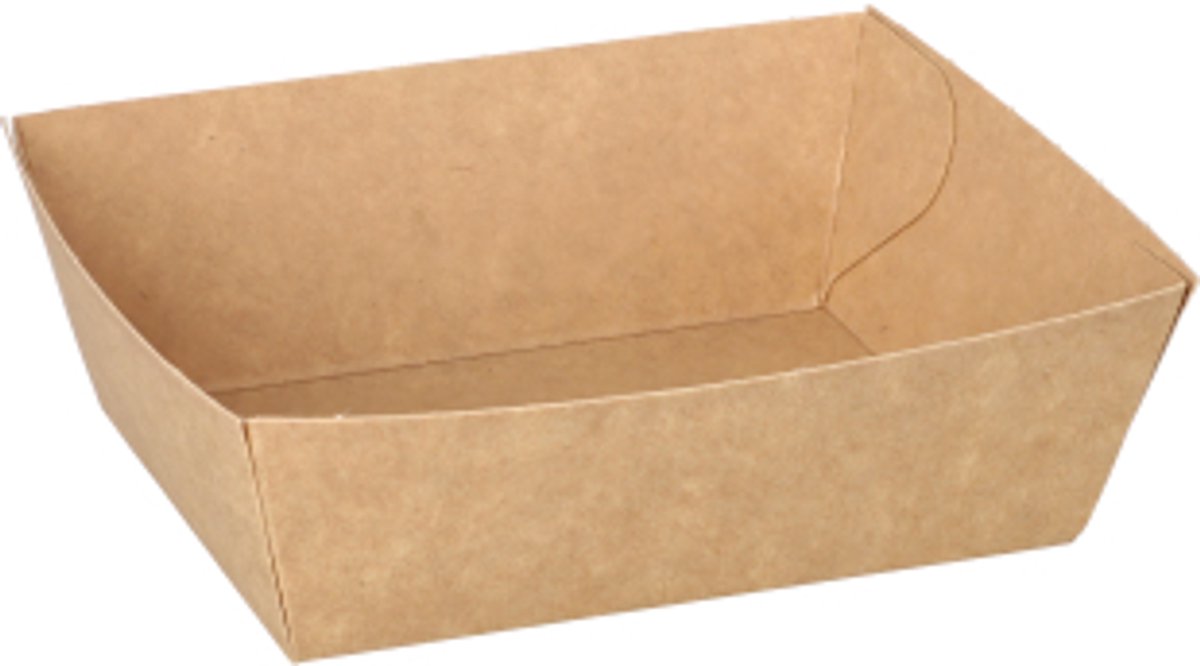 Image of 50 Snackbakje, karton pure 3,5 cm x 7 cm x 9 cm bruin