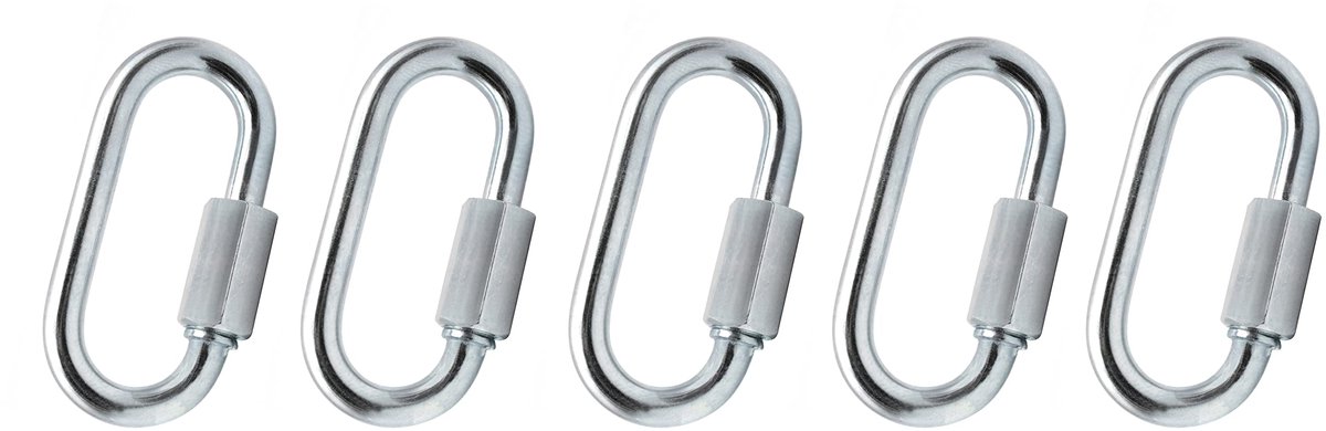 5 x Kettingen Snelsluitingen Noodschakel Ã˜ 3,5 mm x 29 mm - Galvanisch Verzinkt - Schroefverbinding