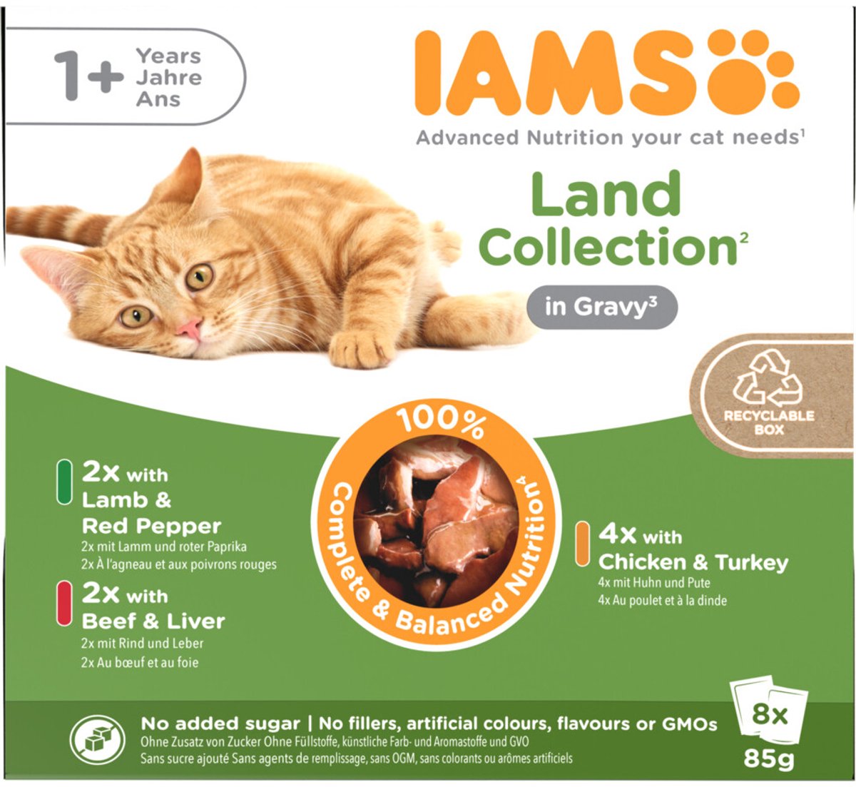 IAMS IAMS Delights Adult Land Gravy Multipack - 8 x 85 gr