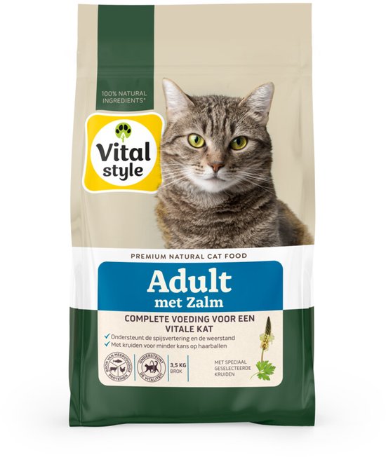 Vitalstyle Adult Zalm Kattenvoer - 2 x 3,5 kg - Voordeelverpakking