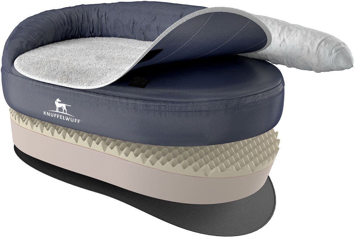 Knuffelwuff orthopedisch hondenbed Jessy oversized XXXL 155 x 105cm grijs