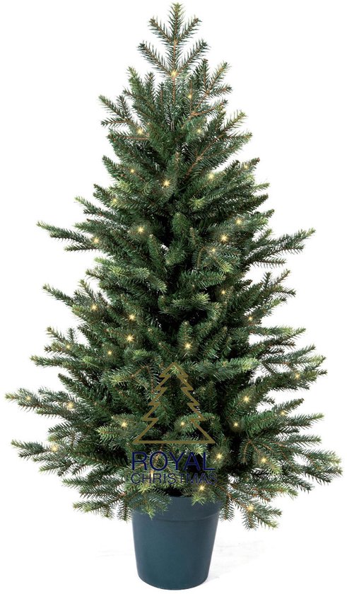 Royal Christmas - Kunstkerstbomen - Mini Pot Prelit - 105 cm - PE/PVC - 50 Led Lampjes - 268 Takken
