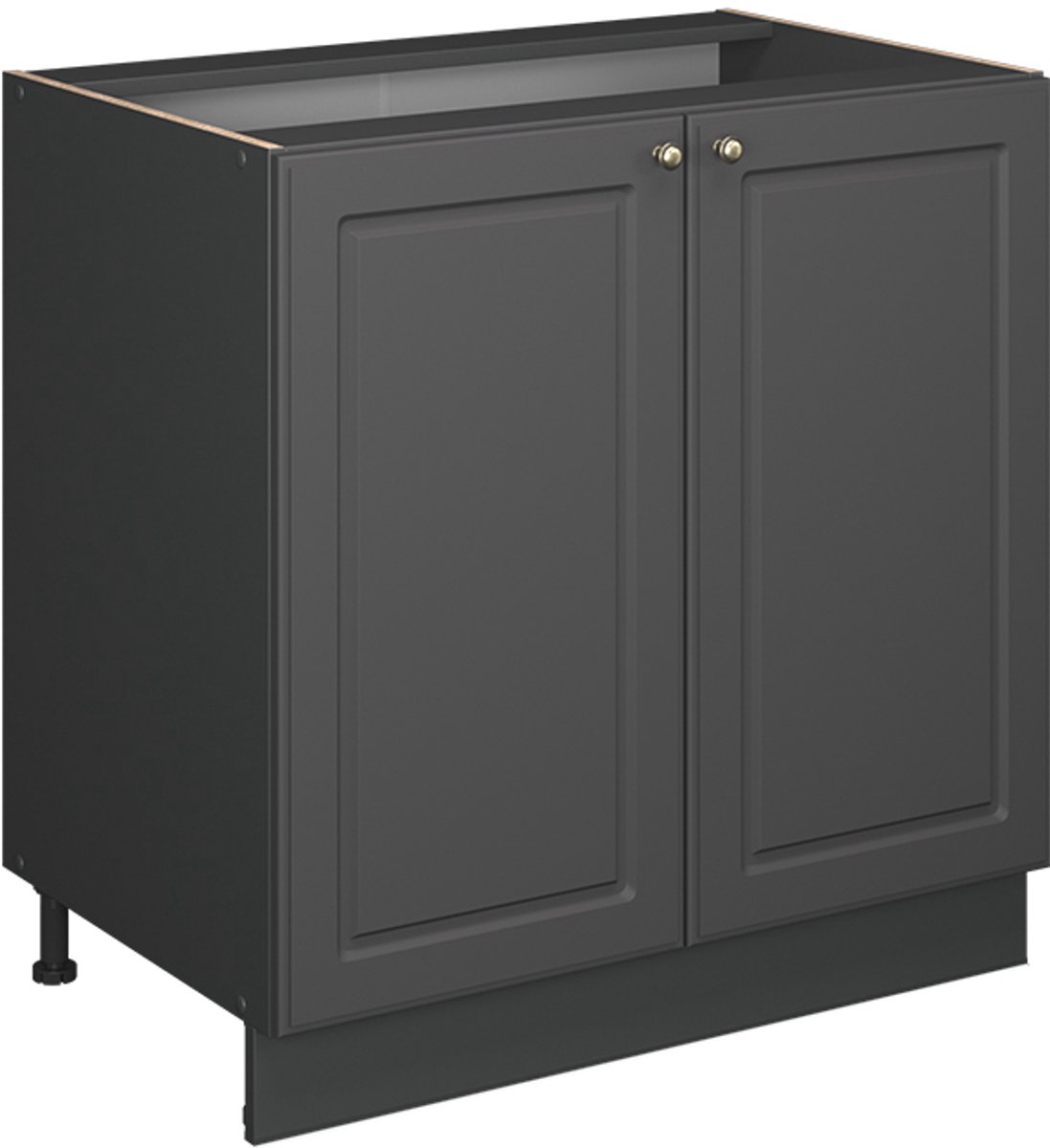 Vicco Fame-Line Wastafelkast – 80 cm met legplank, WB Marmer Anthrazit-Gold Landhaus