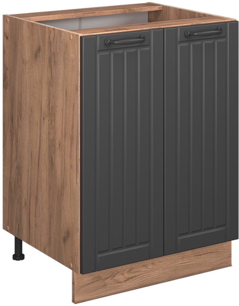 Vicco Fame-Line Keukenonderkast – 60 cm, WB Antraciet Donkergrijs Donkergrijs/Goudkleurig Eiken