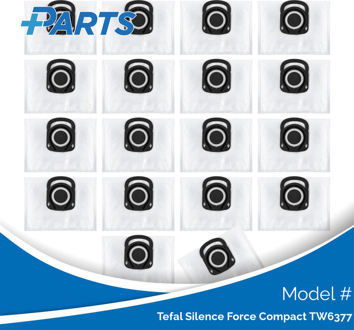 Tefal Silence Force Compact TW6377 Stofzakken (18 Stuks, Plus.Parts® alternatief voor ZR200540)