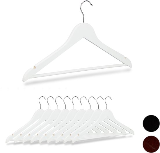 De Kledinghanger Gigant - 10 x Broekhanger / pantalonhanger metaal met De Kledinghanger Gigant - 10 x Broekhanger / pantalonhanger metaal met