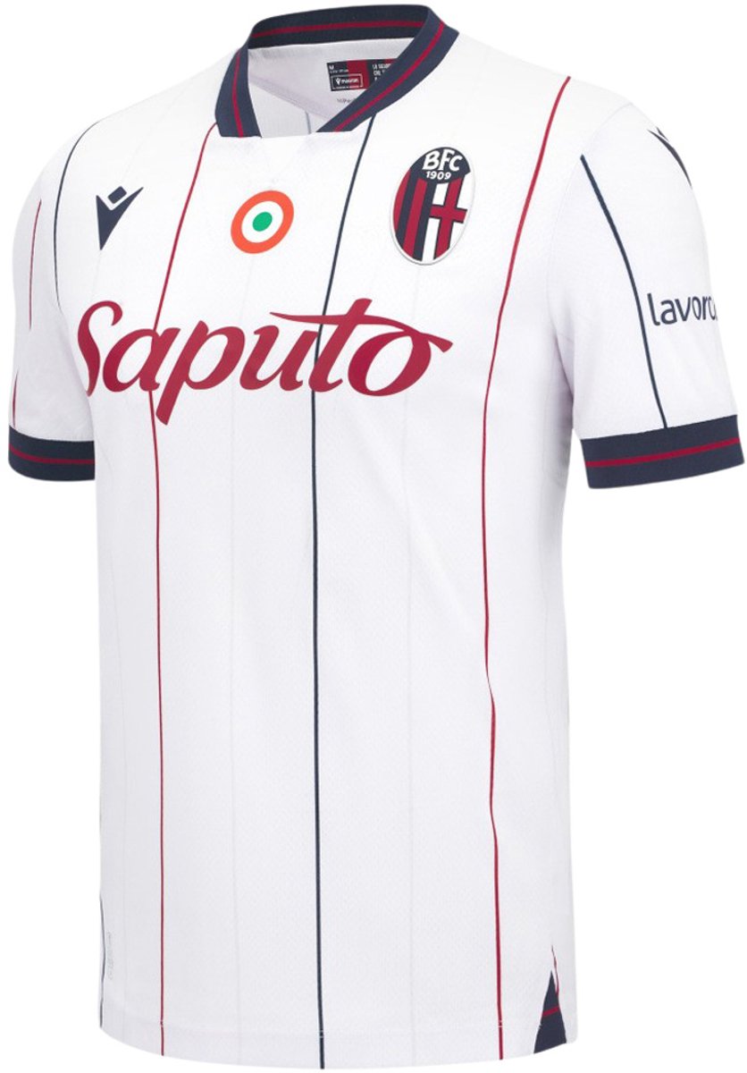 Macron Bologna Fc 25/26 Weg T-shirt Met Korte Mouwen Wit L Man
