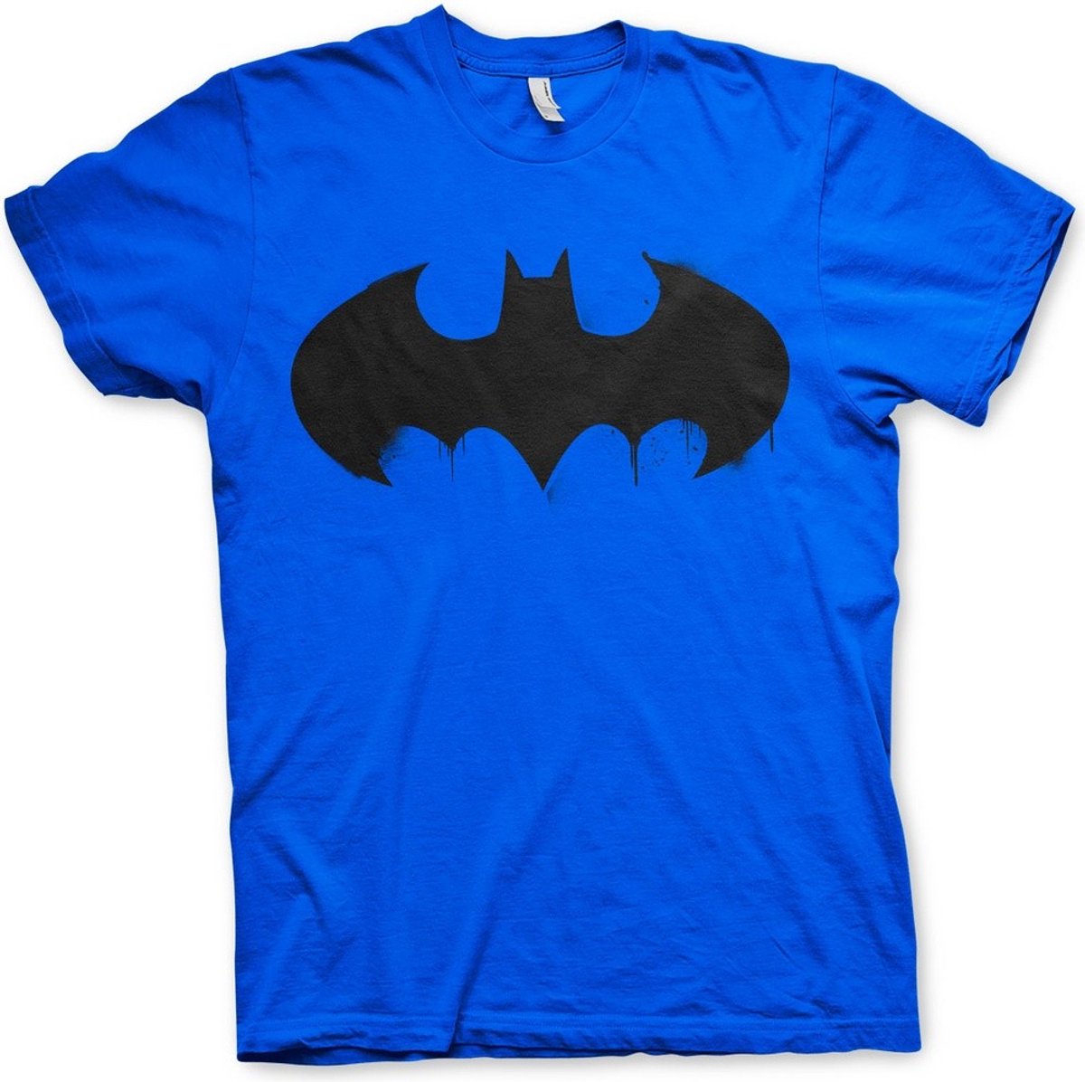DC Comics Batman Heren Tshirt -L- Inked Logo Blauw