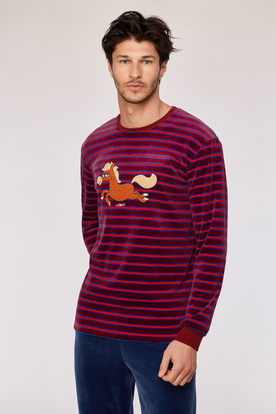 Woody Garçons- Pyjama homme à rayures rouges - taille XXL