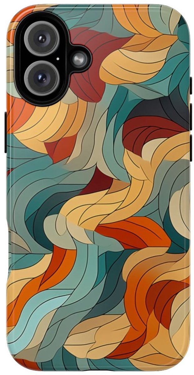 Abstract Veelkeurige Bladerenpatroon – Telefoonhoesje Geschikt voor iPhone 16 Plus