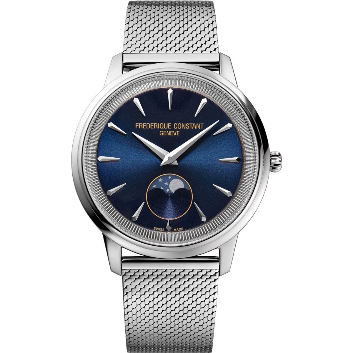 Frédérique Constant Moneta Moonphase FC-206N3S6B Horloge - Staal - Zilverkleurig - Ø 37 mm