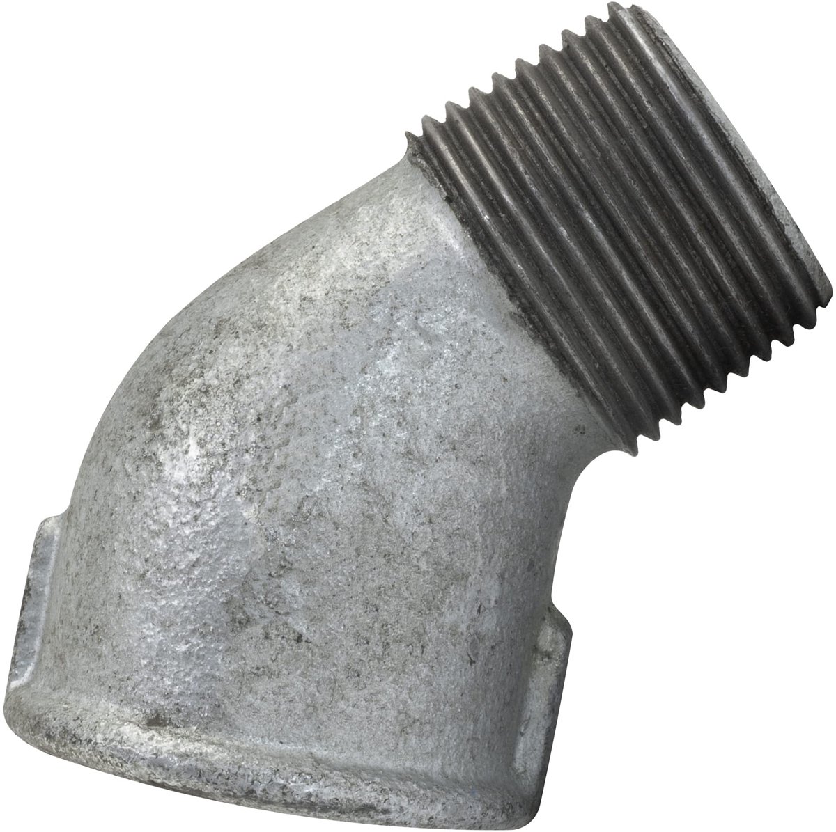 C65009 - 45Â° 3/4'' Schrader Bocht - Gietijzer - Gegalvaniseerd - Voor Sanitairinstallaties