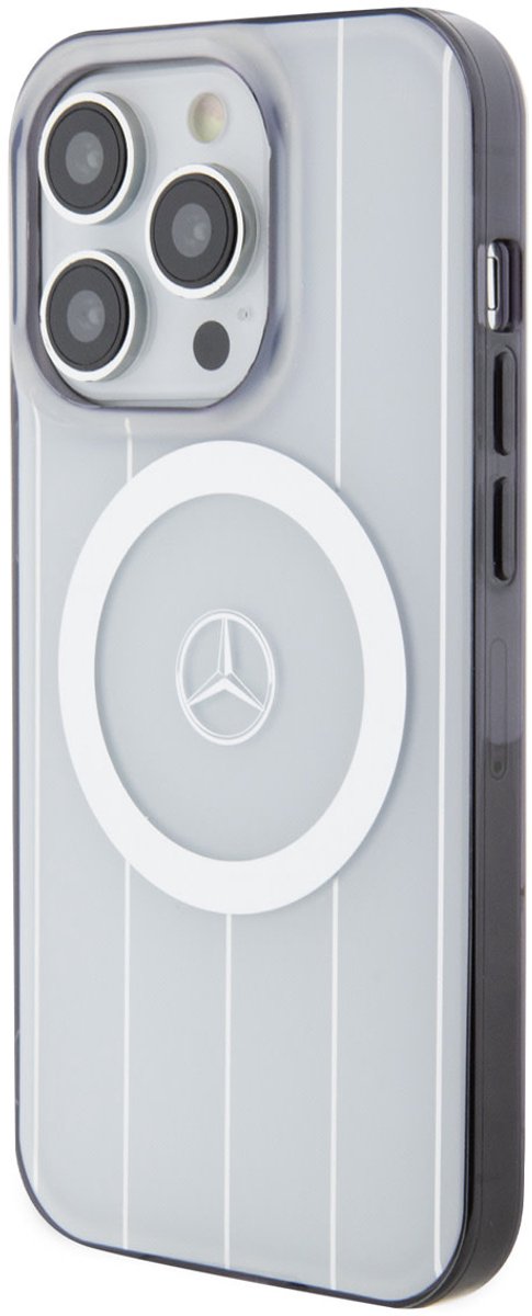 Mercedes-Benz Back Cover - iPhone 15 Pro - Transparant Wit - Double Layer MagSafe Case