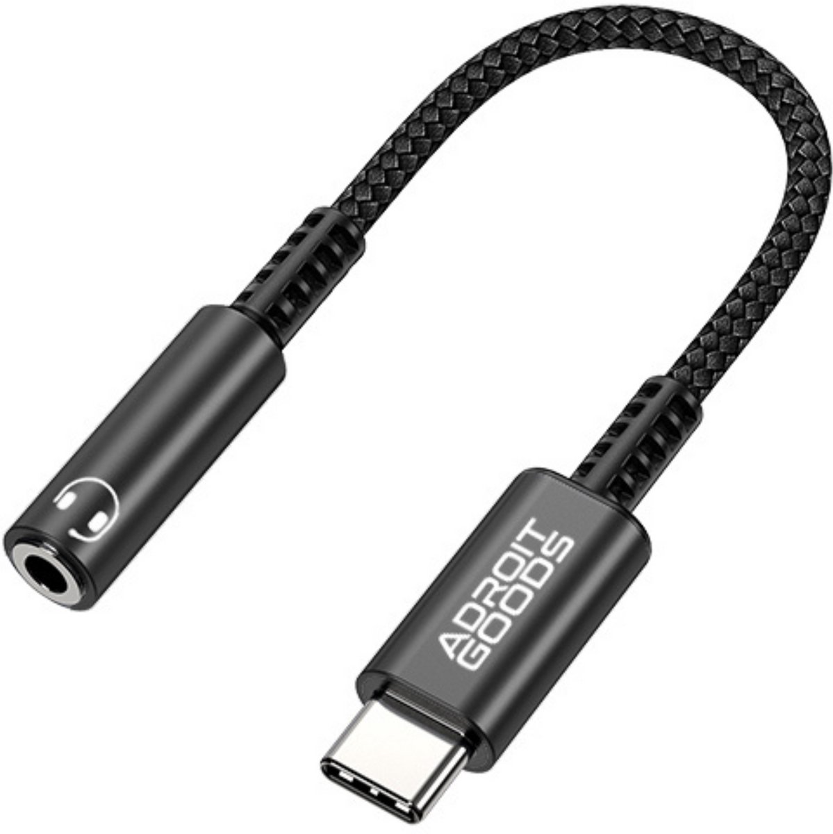 AdroitGoods Type-C naar 3.5mm DAC Audio Adapter – Premium Geluidskwaliteit - Zwart