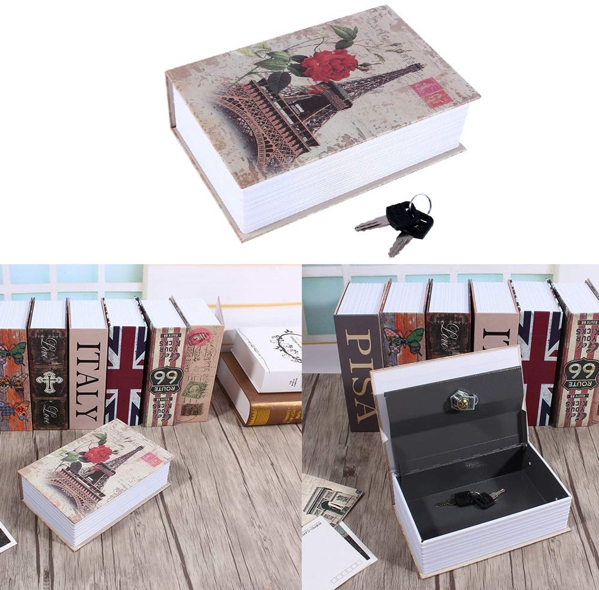 Book Safe with Key Lock - Home Dictionary Diversion Safe Lock Box Safe Metal Box (#2)