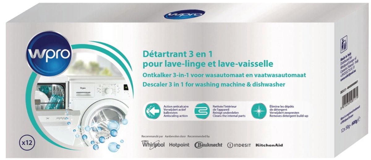Wpro Anti-kalk en Ontvetter in een 12 stuks Wasmachine & Vaatwasmachine — afbeelding 3