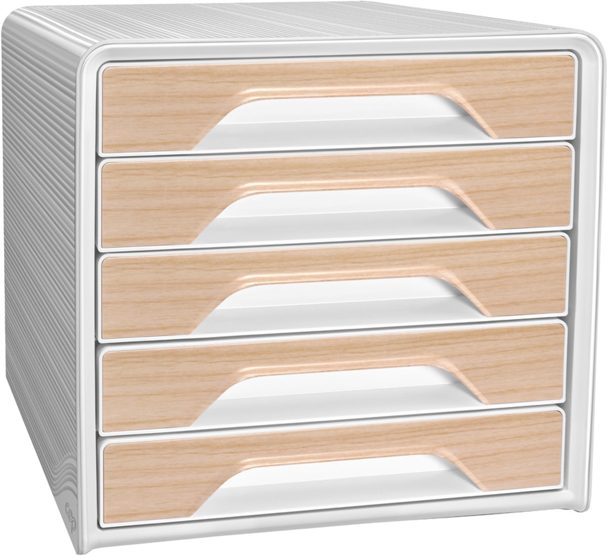 CEP schuifladenbox Smoove Silva, 5 lades, wit/beuken