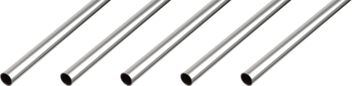 Alberts 5 x BA-Profil, ronde buis, aluminium, naturel, Ø12 x 1 mm, lengte 1 m