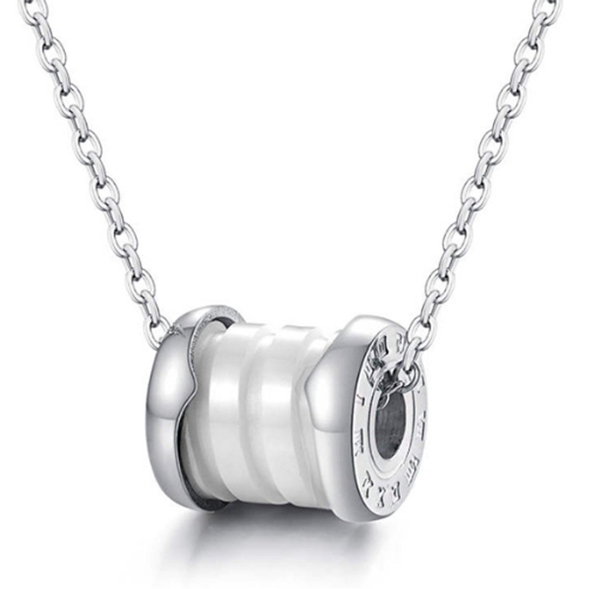 Cilla Jewels ketting Zilverkleurig Wit Roman Pendant