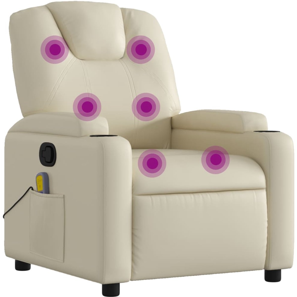 vidaXL Massagestoel - van - kunstleer - in - crèmekleur