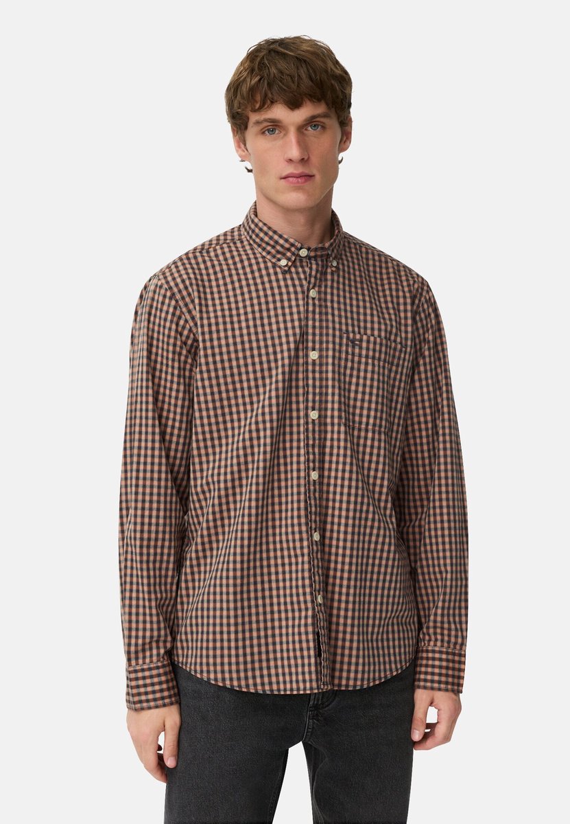 camel active Shirt met lange mouwen Gemaakt van puur katoen - Maat menswear-S - Kaneel