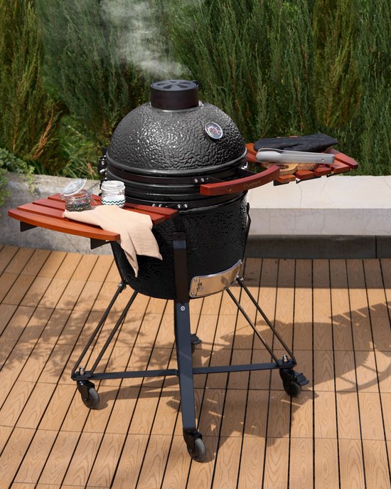 BELIANI KAMADO - Houtskoolgrill - Zwart - Keramiek van BELIANI — afbeelding 4