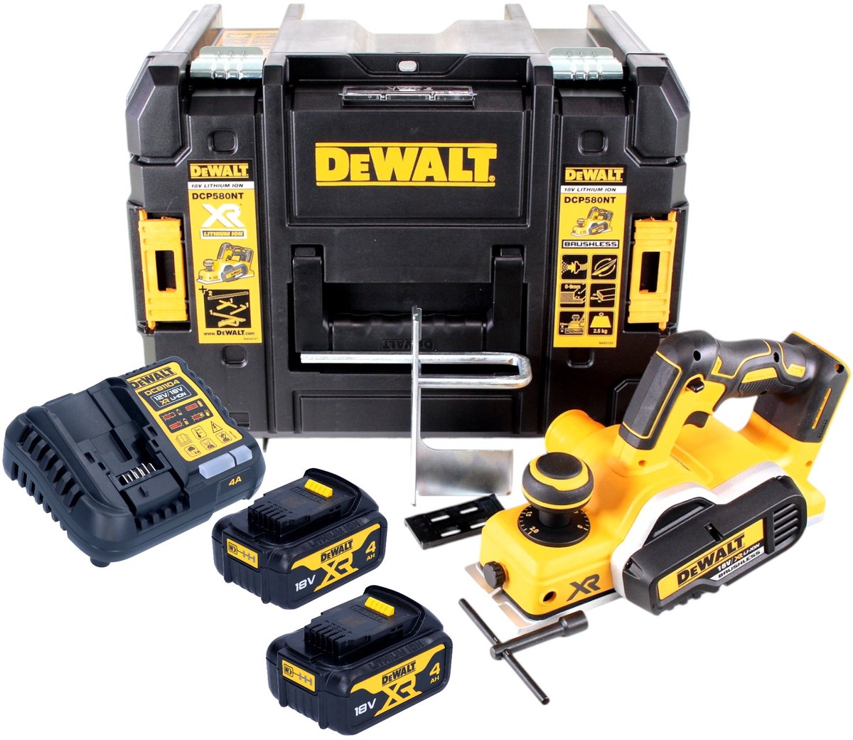 DeWalt DCP 580 M2 accuschaafmachine 18V 82mm + 2x accu 4.0Ah + lader + TSTAK