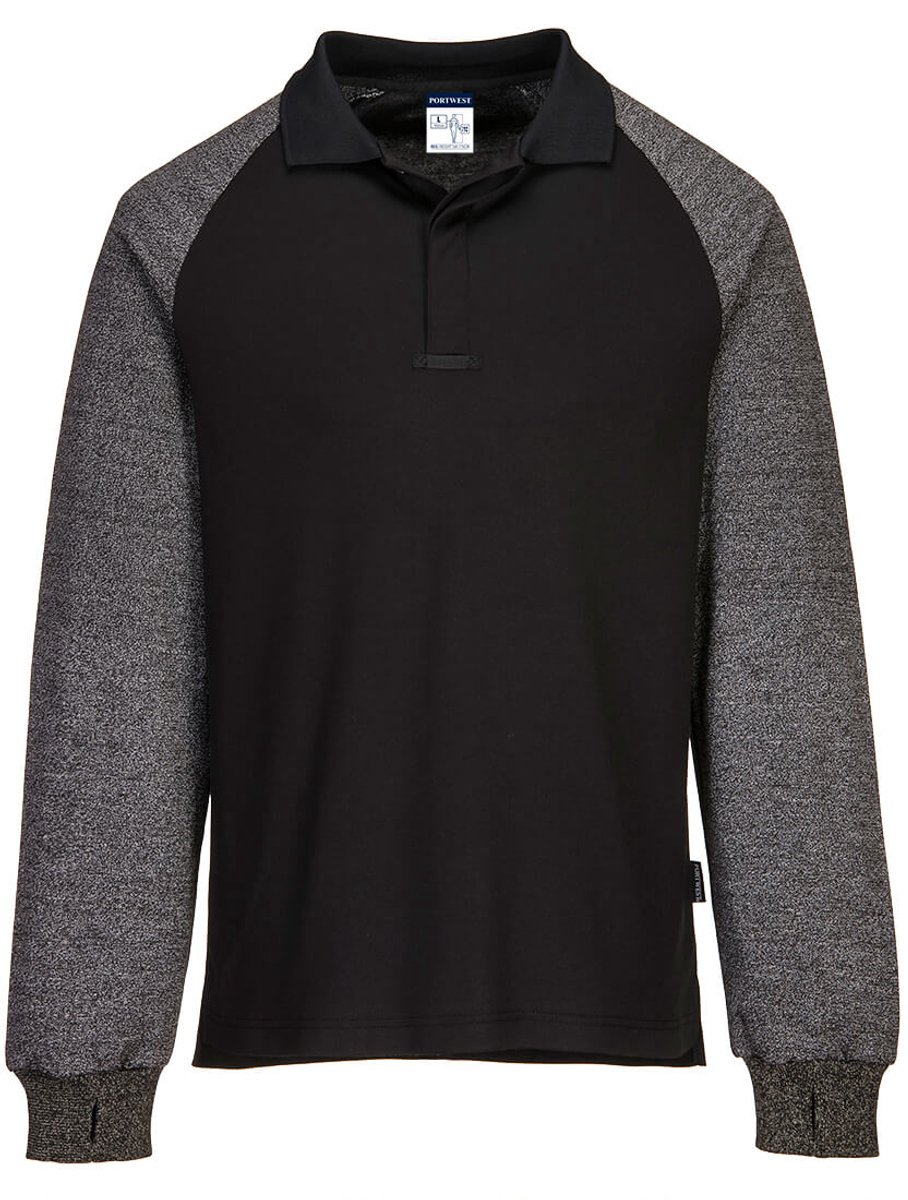 Portwest Poloshirt met snijwerende mouwen CR15 - Zwart - L