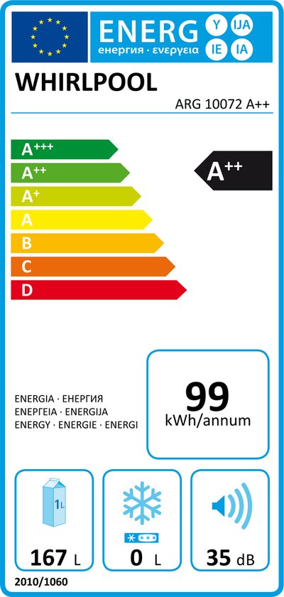 Whirlpool Koelkast 102CM ARG10072A