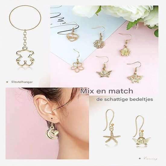 Ipotkitt sieraden maken bedels geassorteerde glazen bedels hangers voor doe-het-zelf ketting armband oorbel knutsel benodigdheden, 15mm x 10mm x 6mm Ipotkitt sieraden maken bedels geassorteerde glazen bedels hangers voor doe-het-zelf ketting armband oorbel knutsel benodigdheden, 15mm x 10mm x 6mm