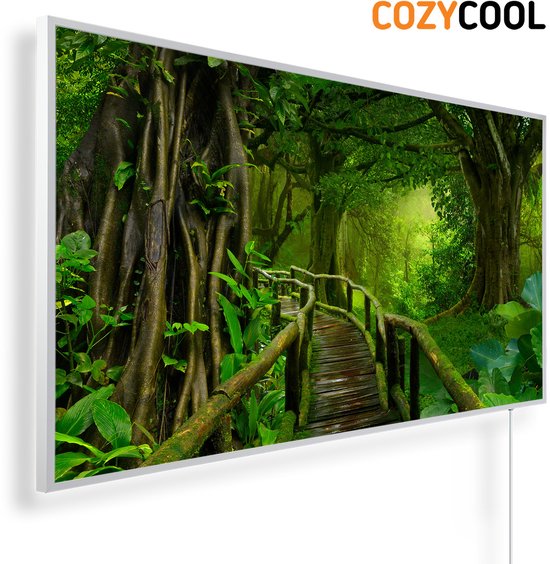 Infraroodpaneel met afbeelding | Thailand jungle | 1200 Watt | Witte lijst | Infrarood verwarmingspaneel | Infrarood paneel | Infrarood verwarming
