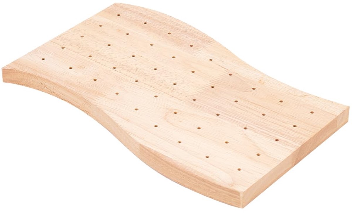 Houten Voedselspieshouder - 30 x 16,7 cm - Golfvorm - 45 Gaten - 18 mm Dikte