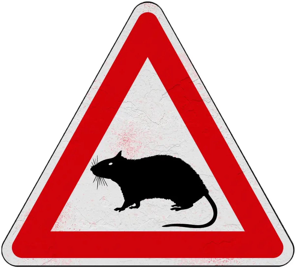 Pas op voor ratten bord | Sign Again materiaal | 40 cm