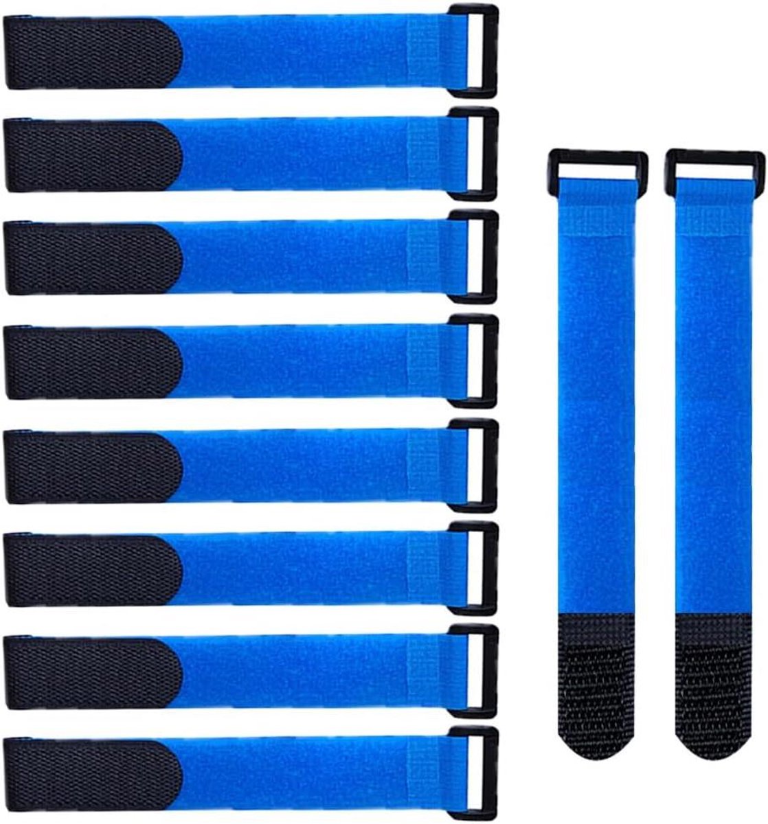 JHubers Goods - - 20-pack Herbruikbare Nylon Kabelbinders 20 X 2 cm, Blauw - Verstelbare Kabelriemen Multifunctioneel Klittenband - Voor Kabelmanagement