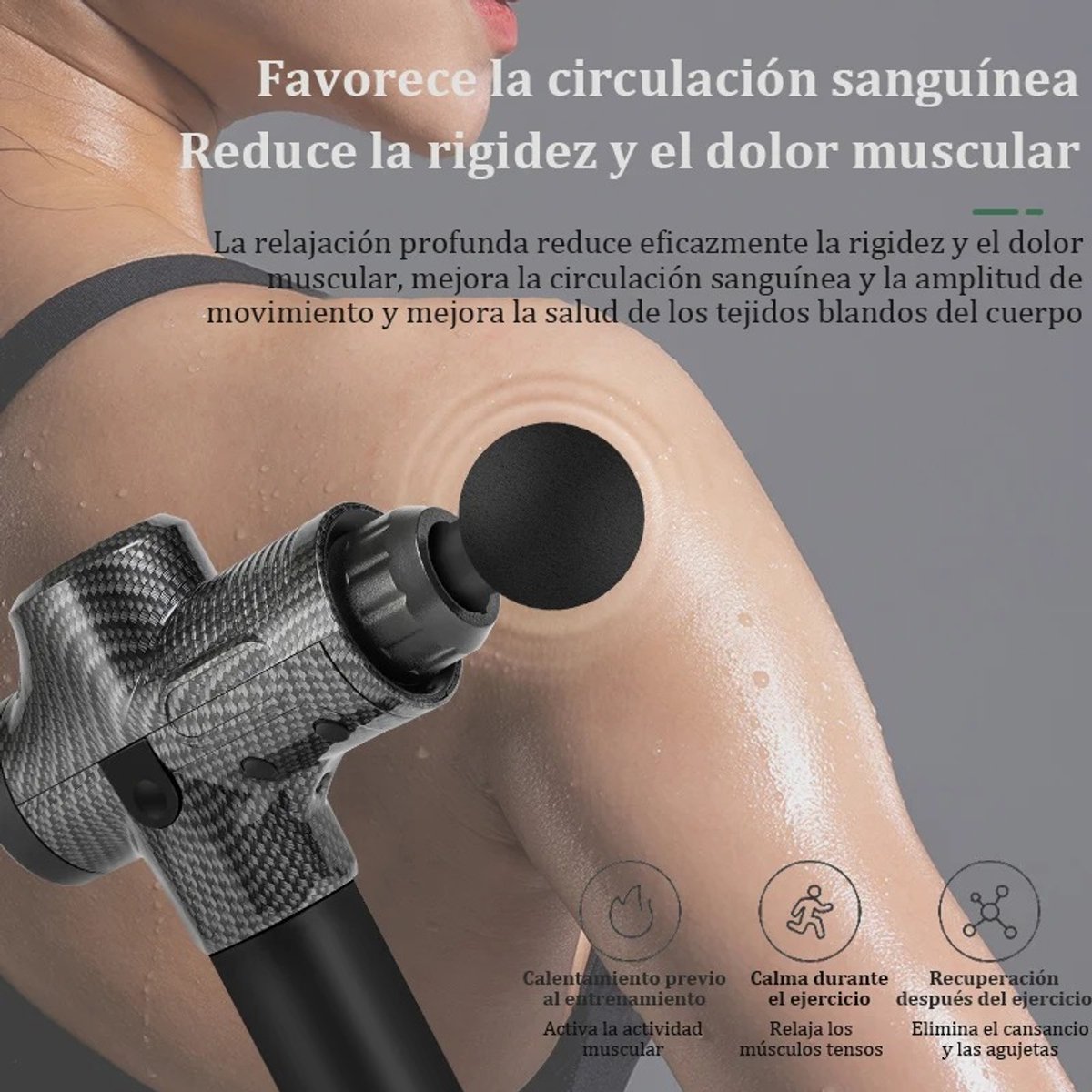 Afbeelding 3 van TrendWave – Massage Apparaat Gun – Massage Gun – Elektrische Percussie Massager – 6 Opzetstukken – Draadloos – Fitness Tool