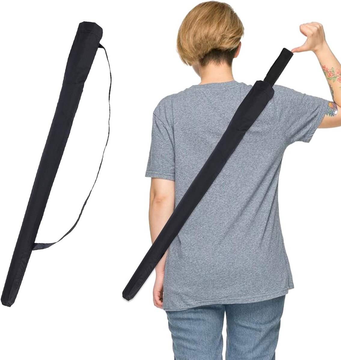 JHubers Goods - Zwarte Regen Paraplu Sleeve, Vuilbestendige Opbergtas, Golf Paraplu Hoes - Draagbare Waterdichte Case voor 31,5 Inch Lange Paraplu.