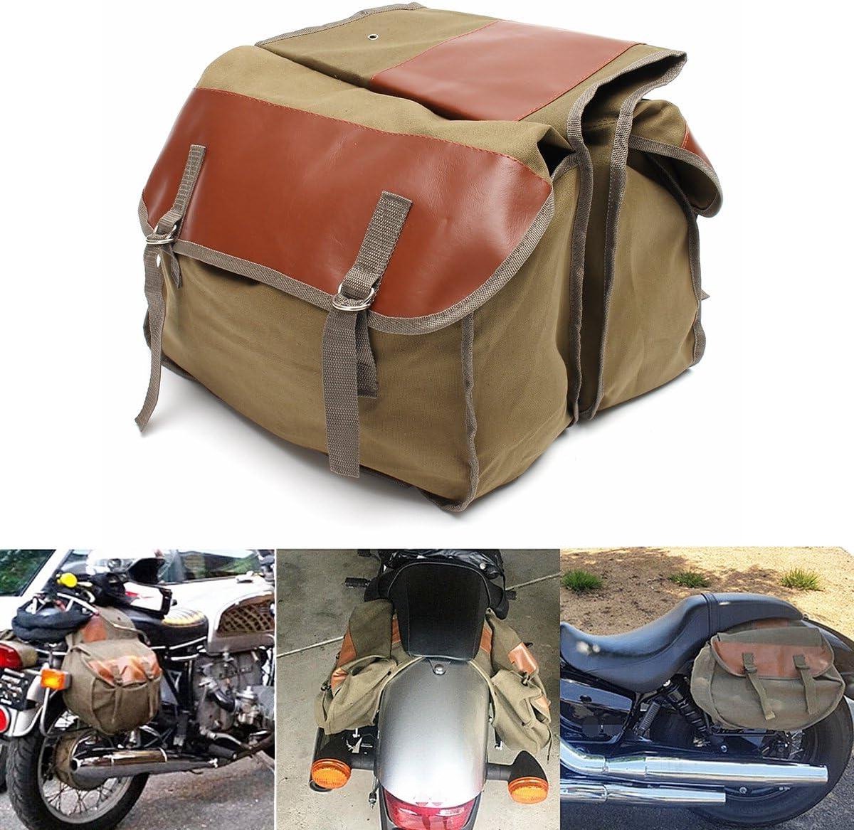 Canvas zadeltassen voor motorfietsen | Equine Back Pack | Compatibel met Haley Sportster en Hon-da