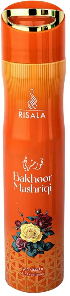 Air Freshener Bakhoor Mashriqi by Risala – 300ml – Long Lasting Arabic Oriental Room Spray from Dubai – Oud, Amber & Woody Fragrance