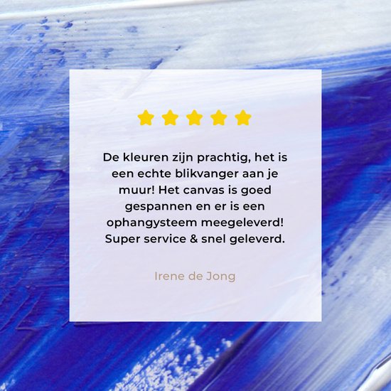 Peinture sur toile - Design - Blauw - 80x120 cm - Décoration murale